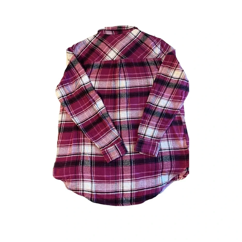 Women's Gap Flannel Boyfriend Shirt Pink Size Small - Picture 6 of 11